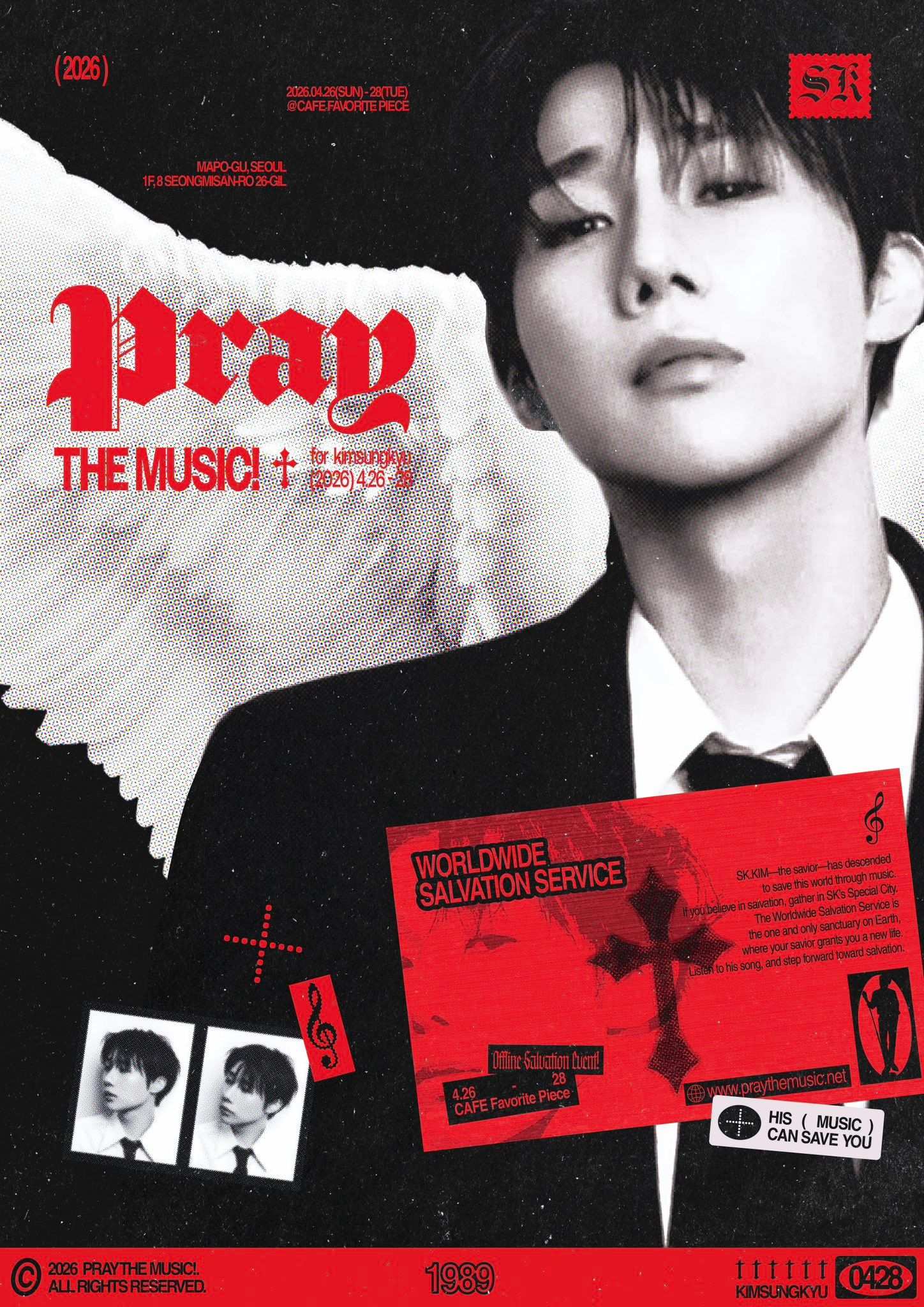PRAY THE MUSIC! KIMSUNGKYU B-DAY CAFE 2026 poster