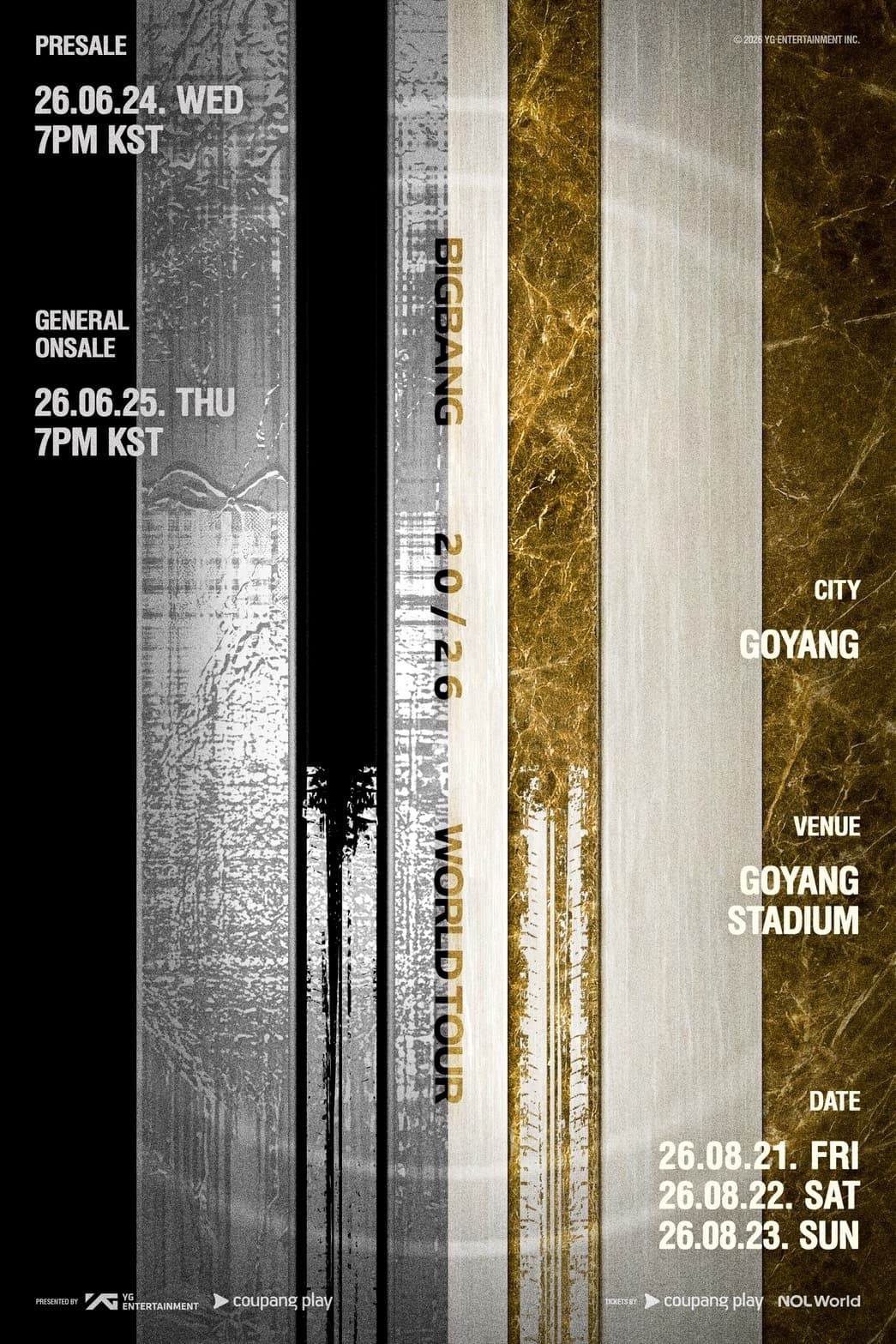 BIGBANG 고양 콘서트 티켓팅 24일 개시, 9년 만의 전체 투어 시작