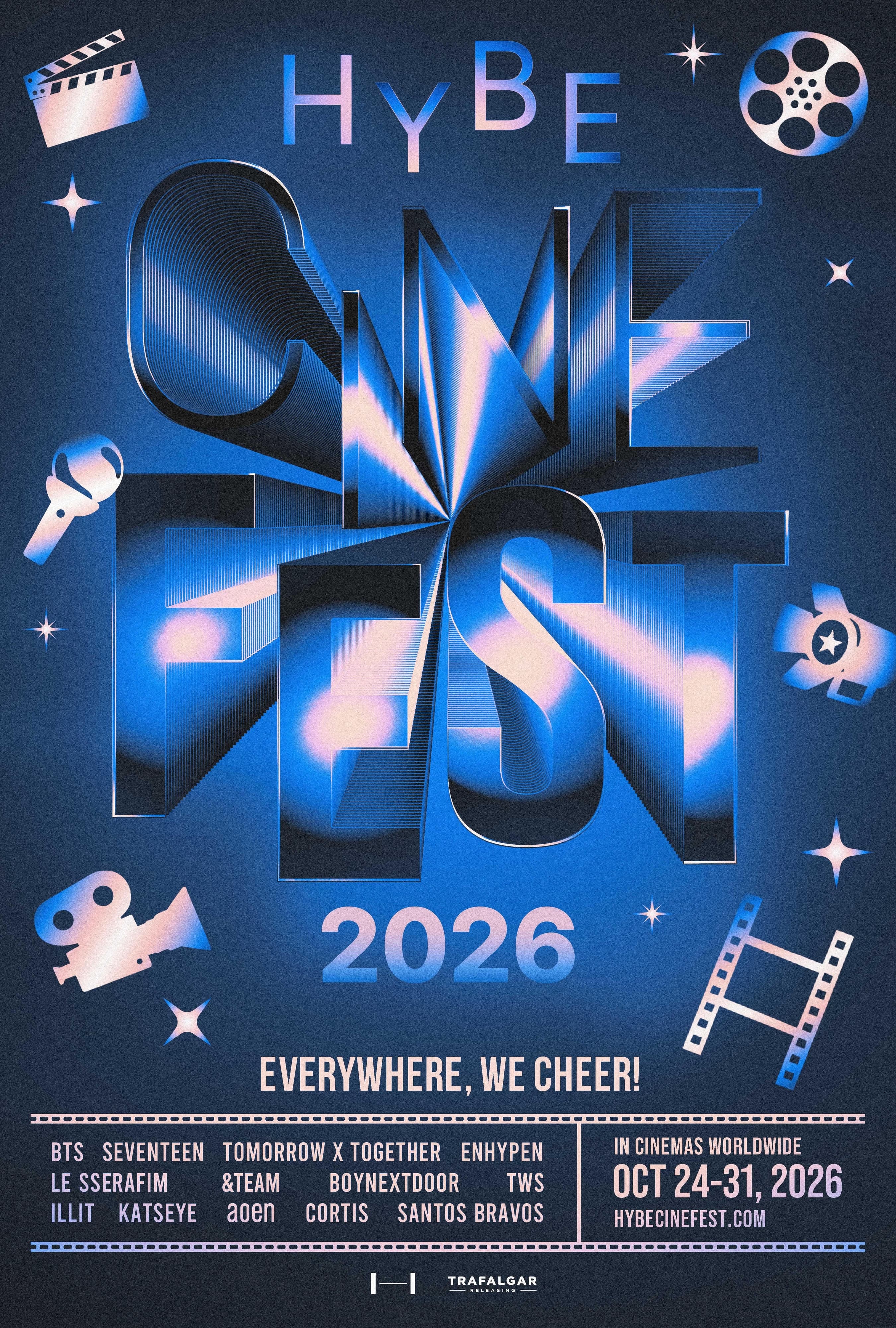 롯데시네마, 24~31일 '하이브 씨네 페스트 2026' 국내 단독 개최…방탄소년단 월드투어 부에노스아이레스·상파울루 공연 생중계