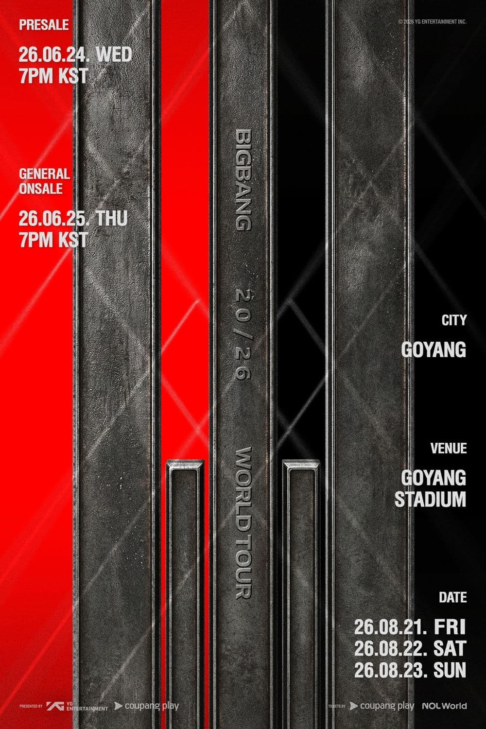 BIGBANG, 데뷔 20주년 기념 월드투어 포스터 공개