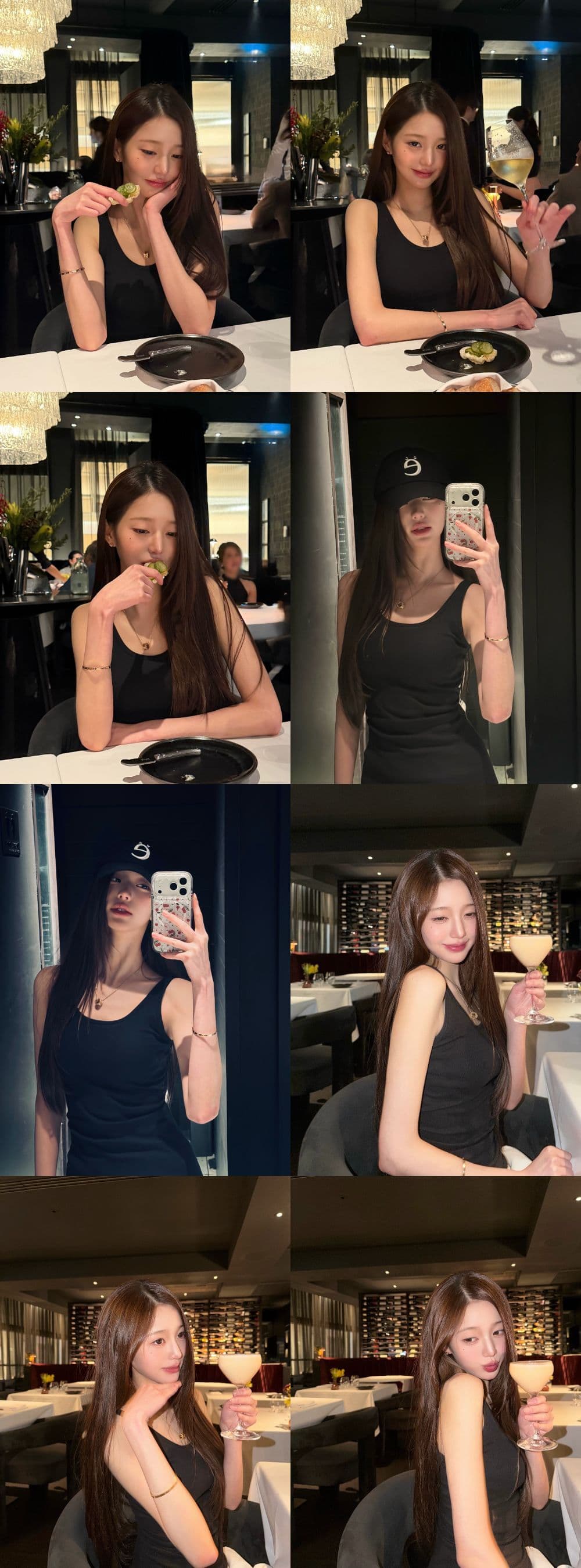 IVE's Jang Wonyoung Shares Recent Updates with Mature Charm in Black Top and Gold Jewelry