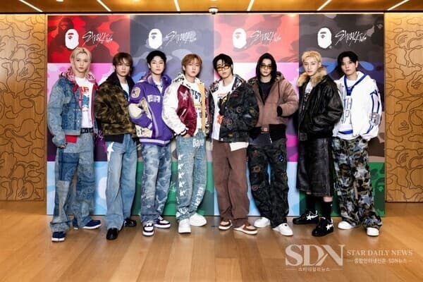 Stray Kids attend launch event for BAPE collaboration 'Gift With Purchase' collection — BABY MILO x SKZOO goods, second drop on the 30th