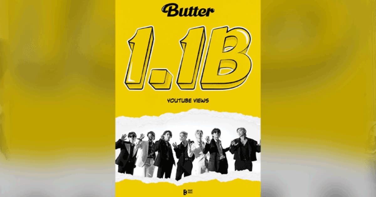 BTS '버터' 뮤비 11억뷰 돌파…팀 통산 일곱 번째